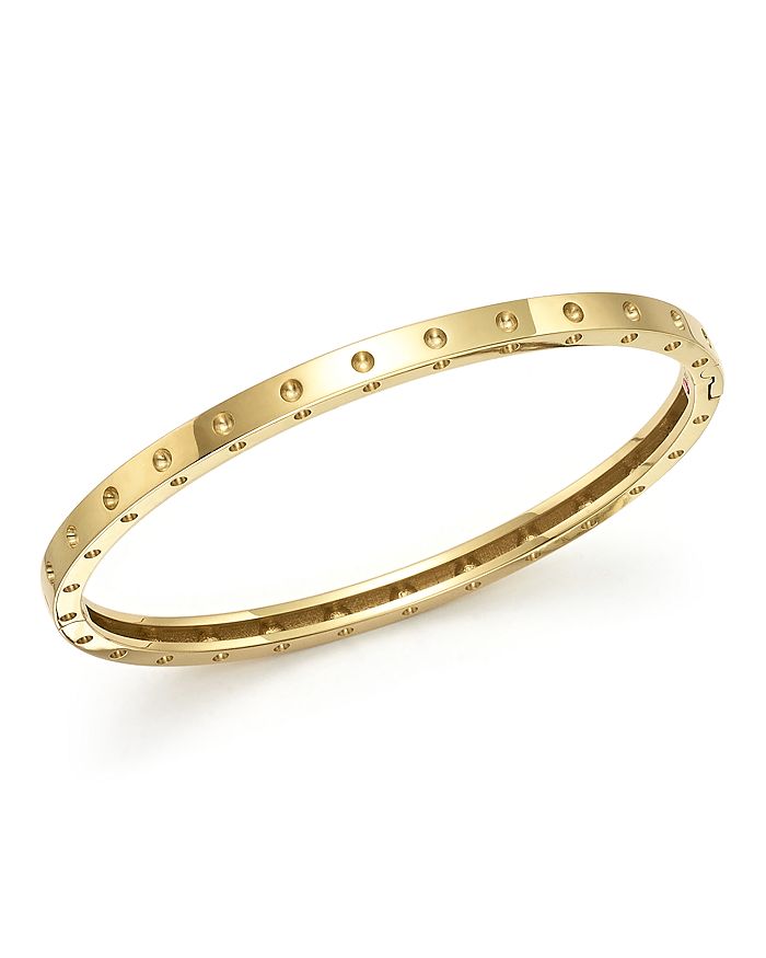 Shop Roberto Coin 18k Yellow Gold Symphony Dotted Hinged Bracelet