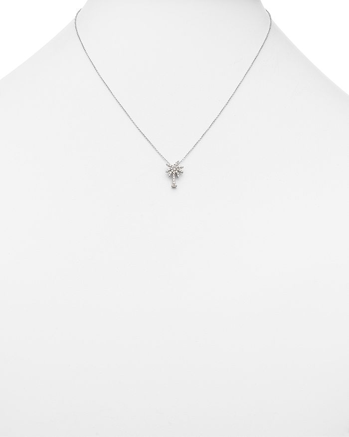 Shop Roberto Coin 18k White Gold Palm Tree Pendant Necklace With Diamonds, 16