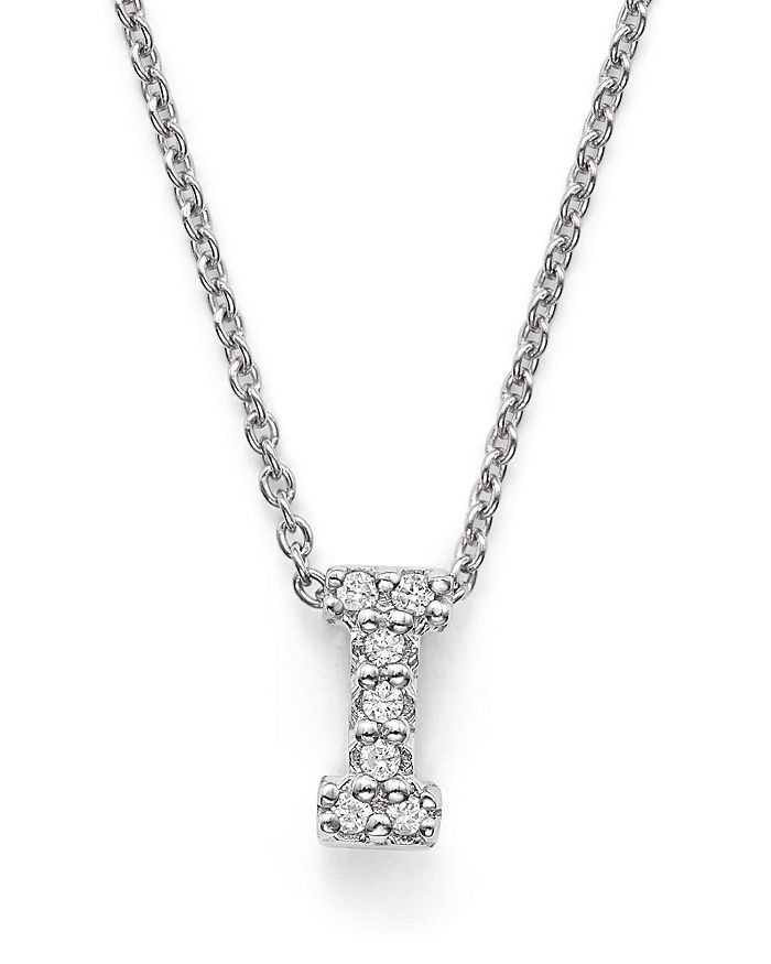 Roberto Coin 18k White Gold Initial Love Letter Pendant Necklace With Diamonds, 16