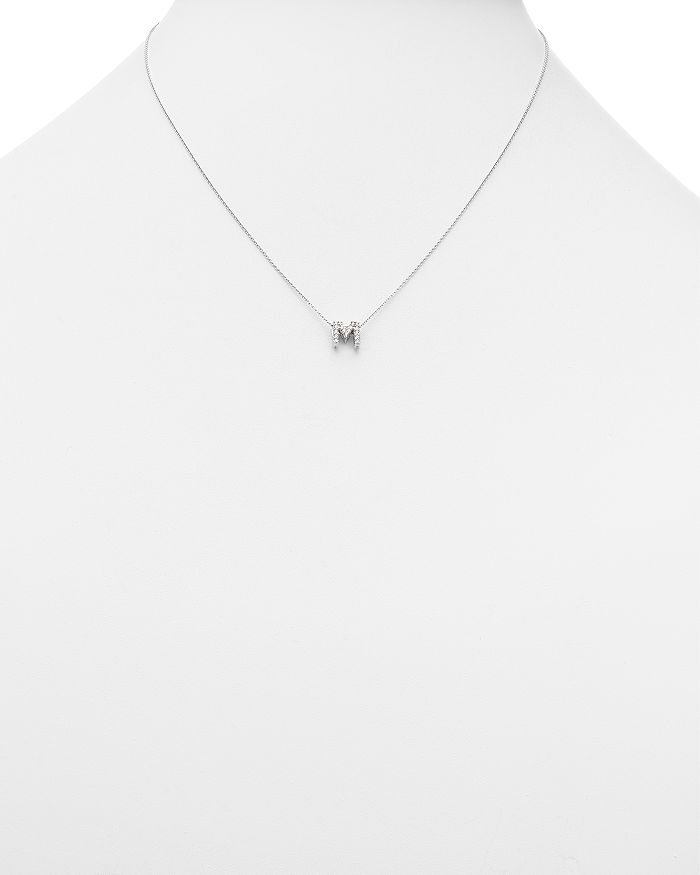Shop Roberto Coin 18k White Gold "love Letter" Initial Pendant Necklace With Diamonds, 16" In M