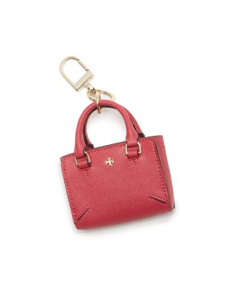 Tory Burch Robinson Mini Tote Leather Bag Charm | Bloomingdale's