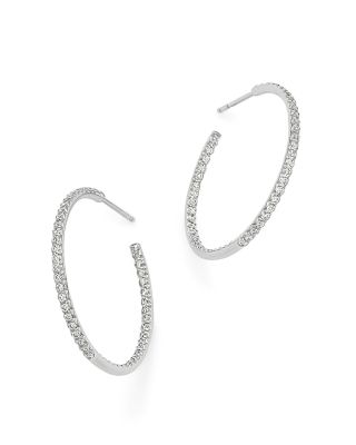 pave diamond hoop earrings