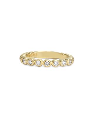 18K Gold Beaded and Diamond Ring