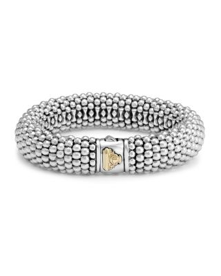 Sterling Silver Caviar Oval Link Bracelet