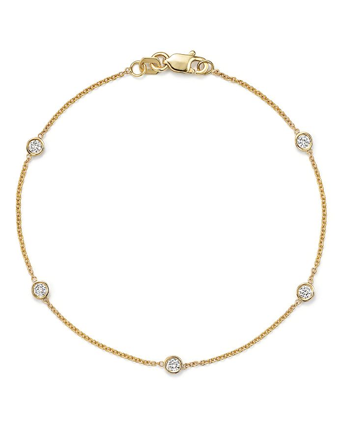 Bloomingdale's Diamond Station Bracelet In 14k Yellow Gold, .25 Ct. T.w. In White/gold
