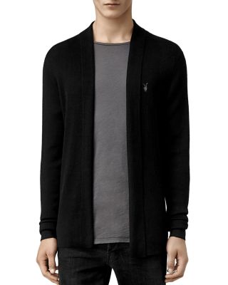 black mens cardigan