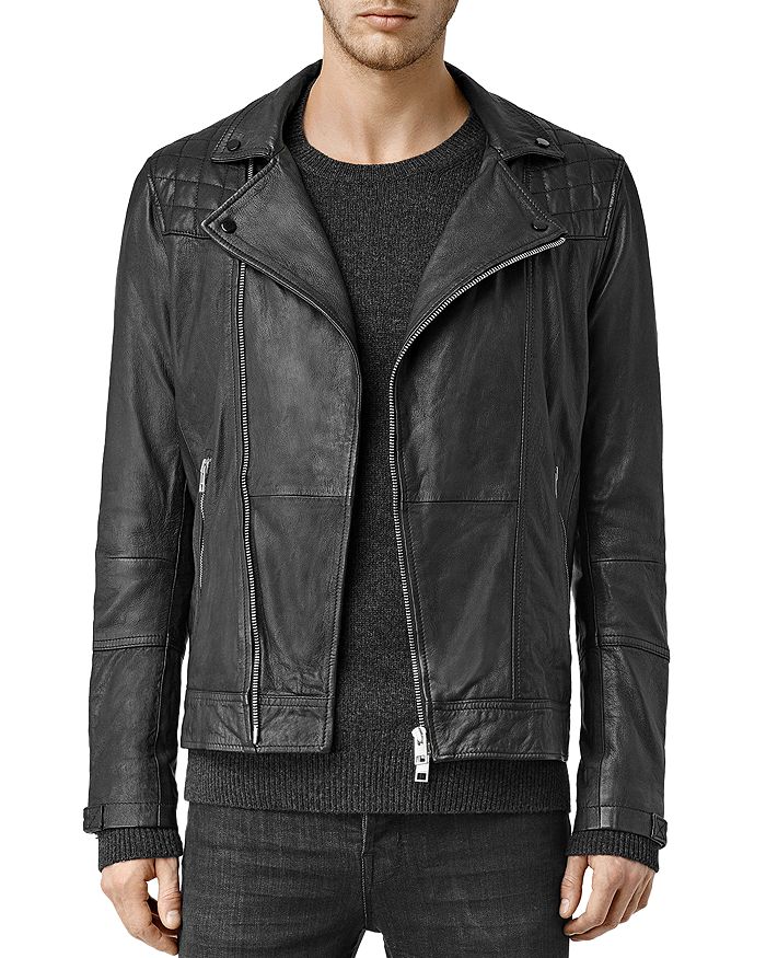 ALLSAINTS Kushiro Leather Slim Fit Moto Jacket | Bloomingdale's