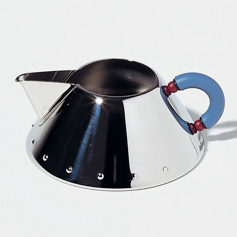 Alessi Michael Graves For Creamer In Stainless Steel/light Blue