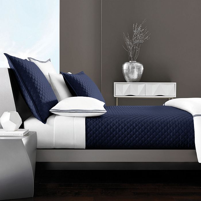 Hudson Park Collection Hudson Park Double Diamond Coverlet, King - 100% Exclusive In Marine Navy