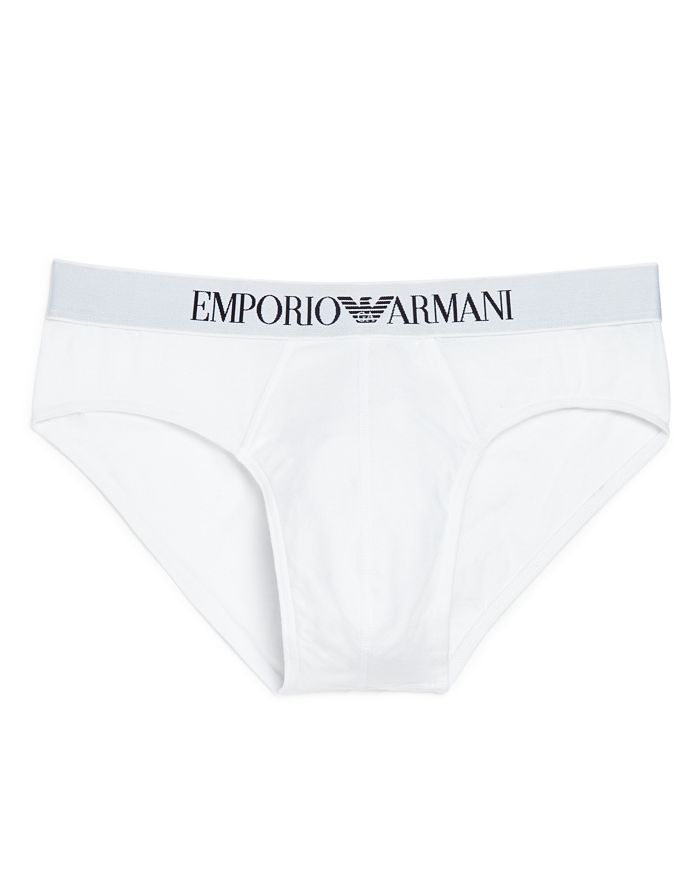 Emporio Armani Men's Stretch Cotton Briefs In White