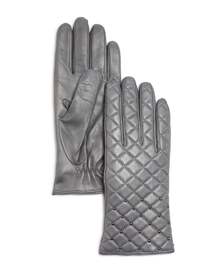 Bloomingdale's CASHMERE LINED QUILTED LEATHER GLOVES - 100% EXCLUSIVE