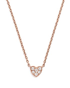 Bloomingdale's - Mini Diamond Heart Pendant Necklace in 14K Rose Gold, .07 ct. t.w. - 100% Exclusive