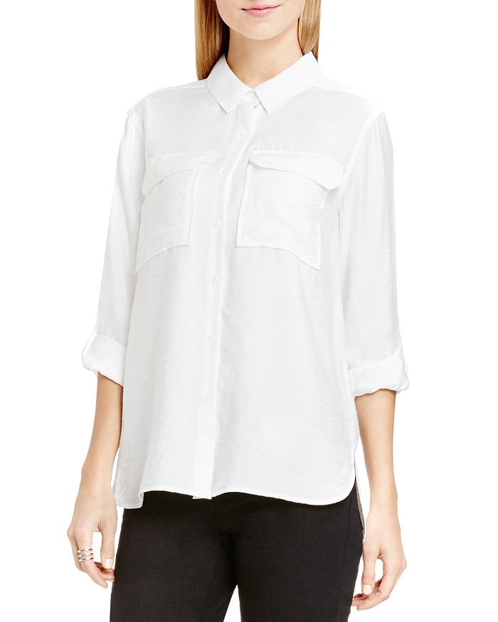 VINCE CAMUTO Long Sleeve Solid Utility Shirt | Bloomingdale's