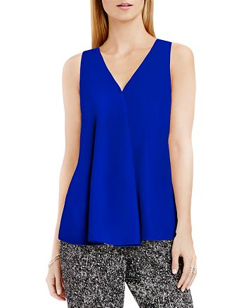 VINCE CAMUTO Drape Front Sleeveless Top | Bloomingdale's
