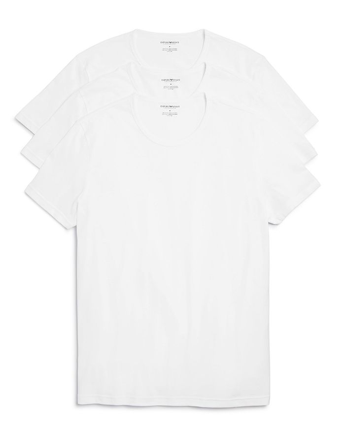 Armani Pure Cotton Crewneck T-Shirts - Pack of 3 | Bloomingdale's