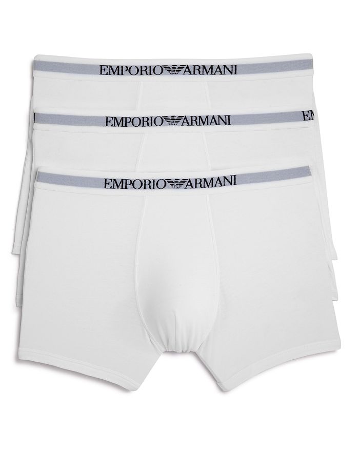 Shop Emporio Armani Pure Cotton Boxer Briefs - Pack Of 3 In White