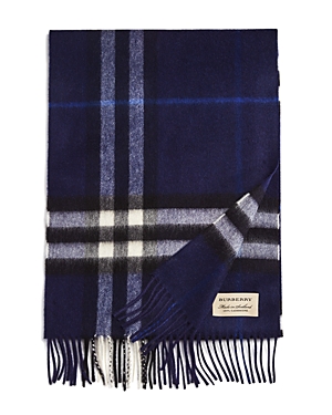 Burberry Men's Giant-check Cashmere Scarf, Blue In Indigo Blue
