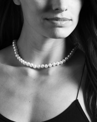 Sterling Silver Luna Cultured Pearl Necklace, 18"