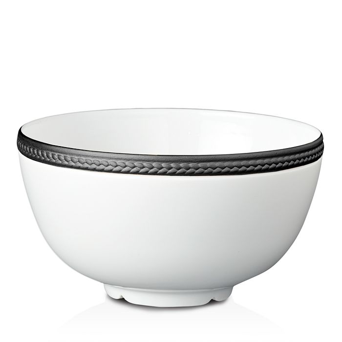 Shop L'objet Soie Tressee Black Cereal Bowl In White/black
