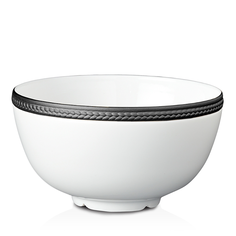 L'objet Soie Tressee Collection Porcelain Cereal Bowl In White/black