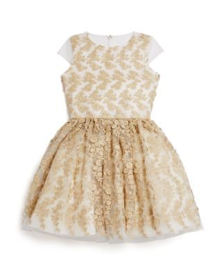 David Charles Girls' Gold Mesh Dress - Big Kid | Bloomingdale's Kids
