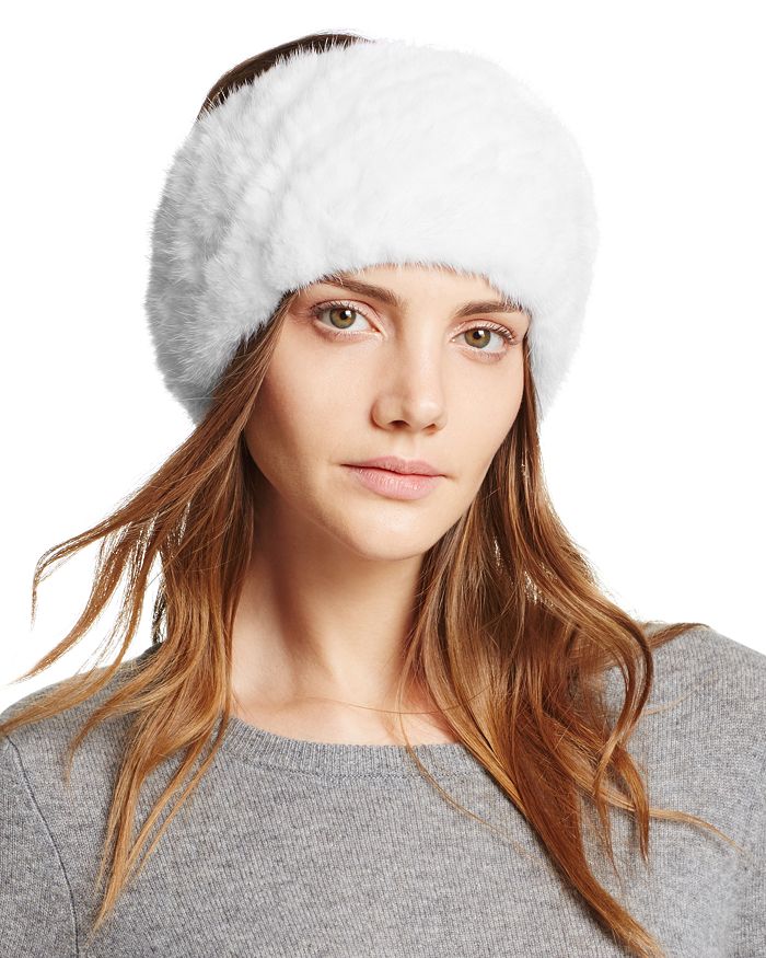 Maximilian Furs Knit Mink Fur Headband - 100% Exclusive In White