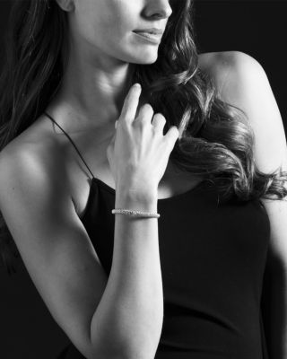 Sterling Silver Embrace Collection Rope Bracelet with Diamonds