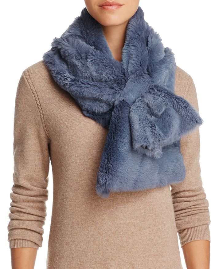 Lea Clement Rabbit Fur Scarf | Bloomingdale's