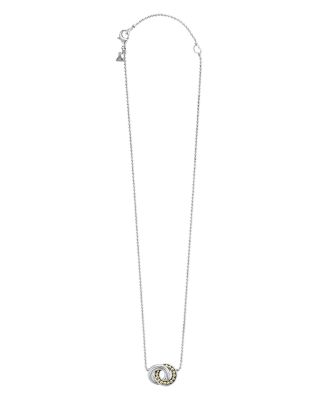 18K Gold and Sterling Silver Enso Interlocking Circle Pendant Necklace, 16"