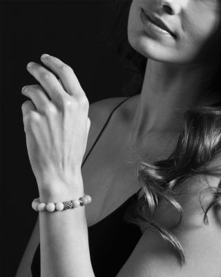 Caviar Ball Beaded Cultured Pearl Bracelet, 10mm