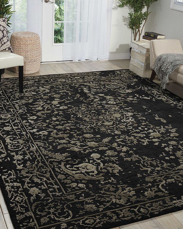 Nourison Opaline Rug - Midnight Silver, 8' X 10' In Midnight Silver