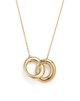 14k gold circle link necklace