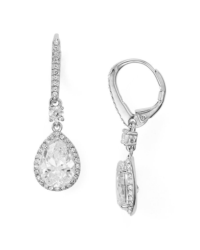 Nadri Pear Drop Earrings In Silver