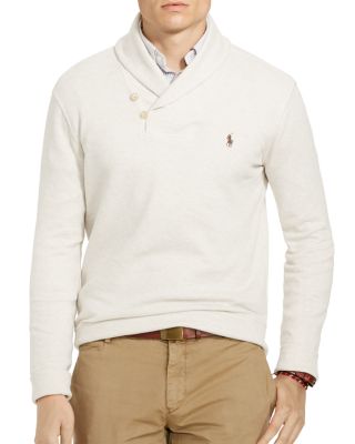 polo shawl collar sweater