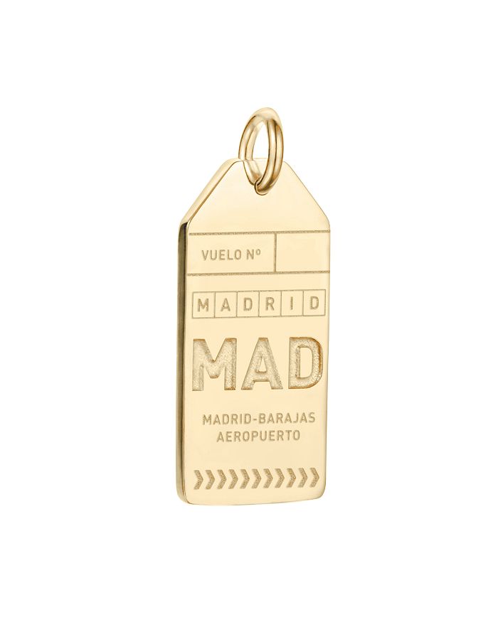 Jet Set Candy Mad Madrid Luggage Tag Charm In Gold