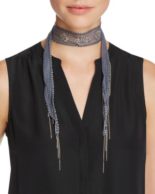 Chan Luu Chiffon Embellished Skinny Scarf Bloomingdale s