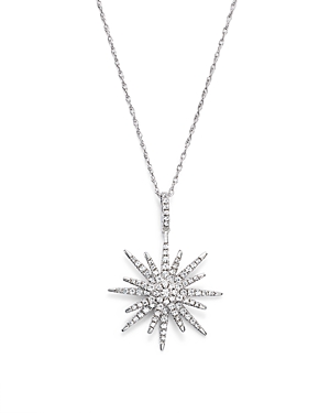 Diamond Starburst Pendant Necklace in 14K White Gold, 0.55 ct. t.w. - 100% Exclusive