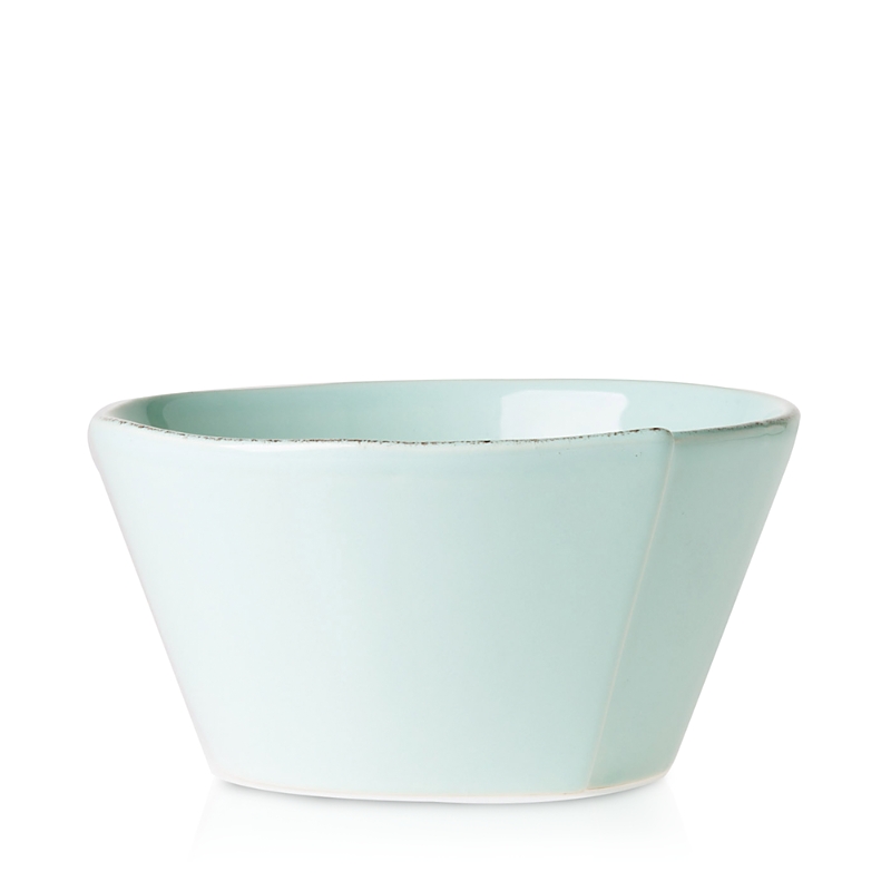 Vietri Lastra White Collection Stacking Cereal Bowl In Aqua