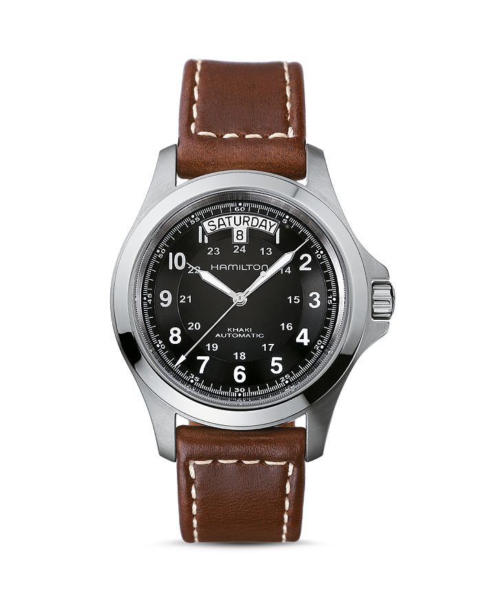 Shop Hamilton Khaki Field Watch, 40mm In Black/brown