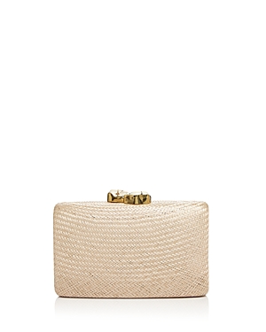 Kayu Jen Large Stone Clutch In Toast/gold
