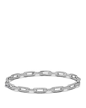 David Yurman - Stax Chain Link Bracelet with Diamonds in 18K White Gold