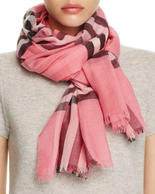 Burberry giant check wool & silk gauze scarf on sale