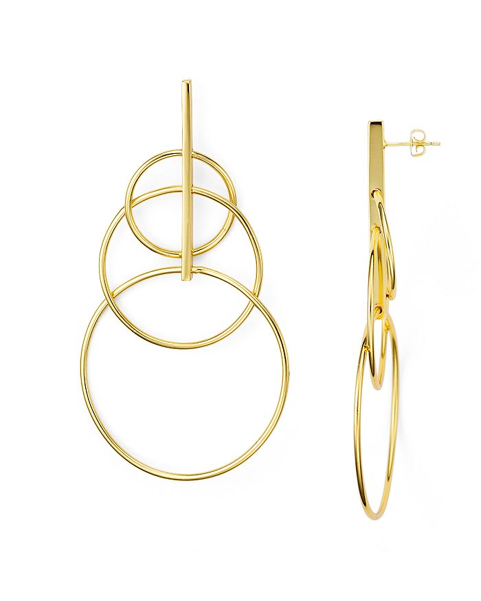 Argento Vivo Geometric Circle Drop Earrings In Gold