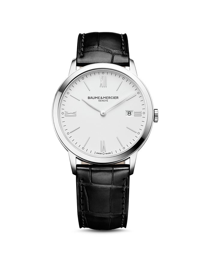 Shop Baume & Mercier Classima 10323 Watch, 40mm In White/black