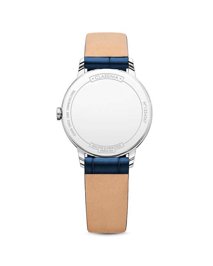 Shop Baume & Mercier Classima 10353 Watch, 31mm In White/blue