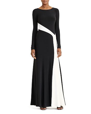 Ralph Lauren Contrast Stripe Gown | Bloomingdale's