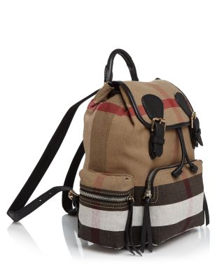 burberry the medium backpack in canvas check and leather Burberry Medium Canvas Backpack