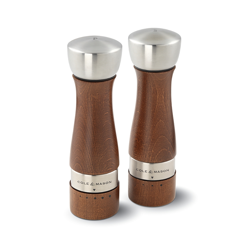Cole & Mason Oldbury Salt And Pepper Mill Gift Set In Walnut Stained Beech