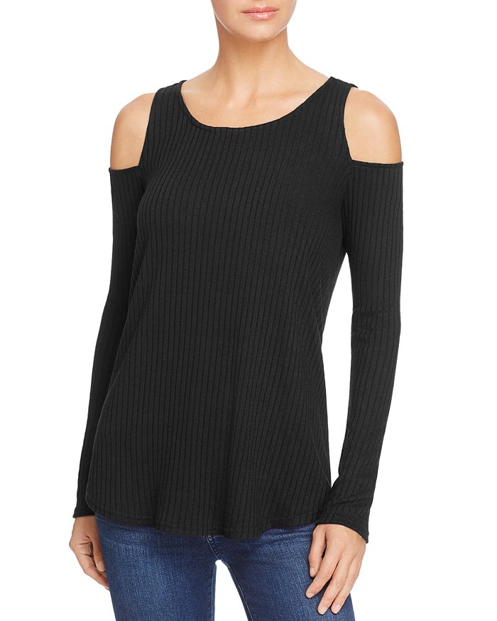 AQUA Cold Shoulder Top 100 Exclusive Bloomingdale s