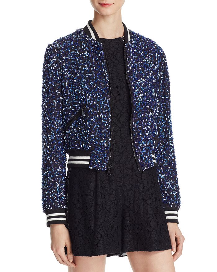 Alice and Olivia Alice Olivia Lonnie Embellished Bomber Jacket